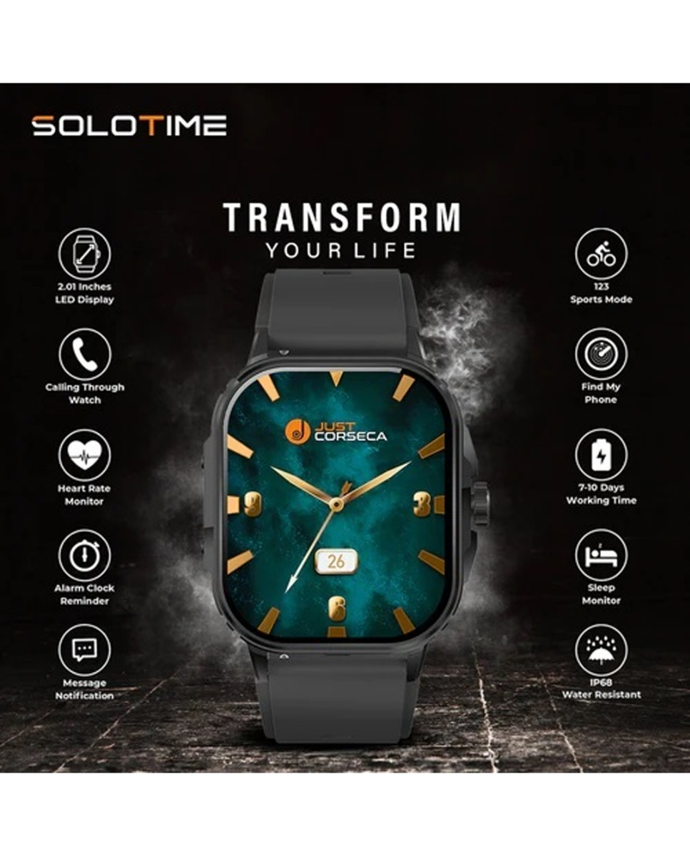 CORSECA Solotime Smartwatch  (Black Strap, M)