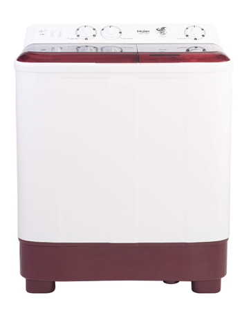 Haier Semi-Automatic 7 kg 5 Star Top Loading Washing Machine (White & Maroon, HTW70-1187BTN)
