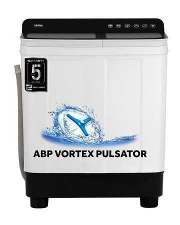 Haier 7 Kg 5 Star Voltex Pulsator Semi-Automatic Top Load Washing Machine (HTW70-178N, 2023 Model, Black)