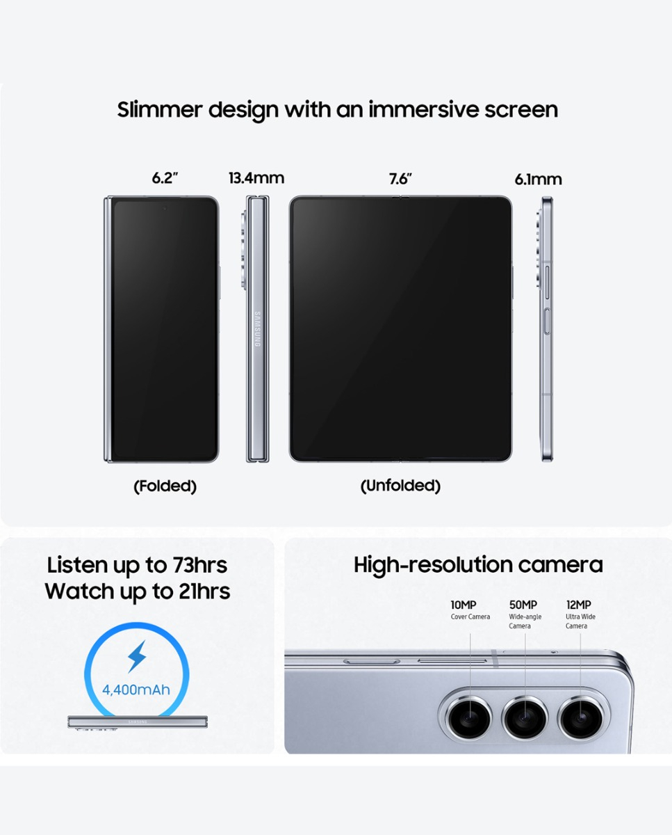 Samsung Galaxy Z Fold5 (Icy Blue, 1 TB)  (12 GB RAM)
