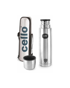 cello Easy Style Stainless Steel Insulated Flask, 1000 ml, Silver 1000 ml Bottle  (Pack of 1, Silver, Steel)