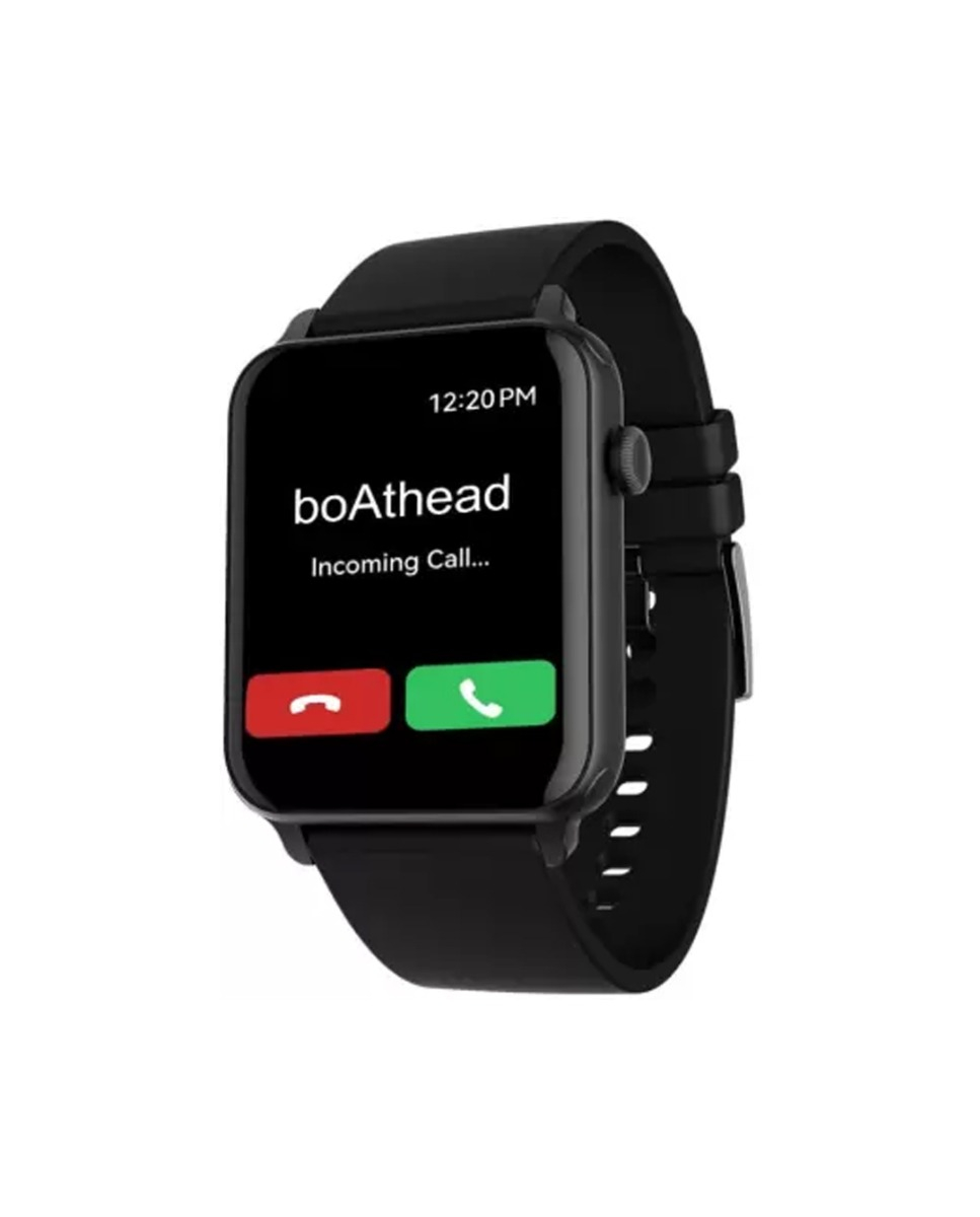 boAt Wave VOICE Bluetooth Calling 1.69" HD Curved Display SpO2 & HR Monitoring Smartwatch  (Charcoal Strap, Regular)