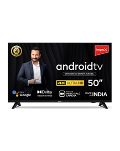 IMPEX Grande 50 Smart AU00BL Google Certified Tv 126 cm (50 inch) Ultra HD (4K) LED Smart Android TV  (Grande)