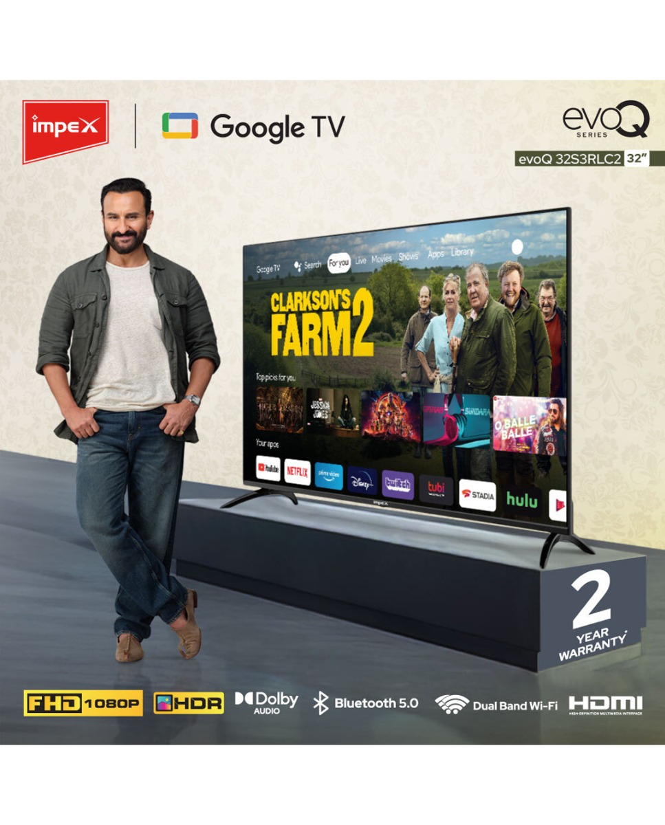 IMPEX 80 cm (32 inch) Full HD LED Smart Google TV with Dolby atmos , 2Years warranty  (evoQ 32S3RLC2)