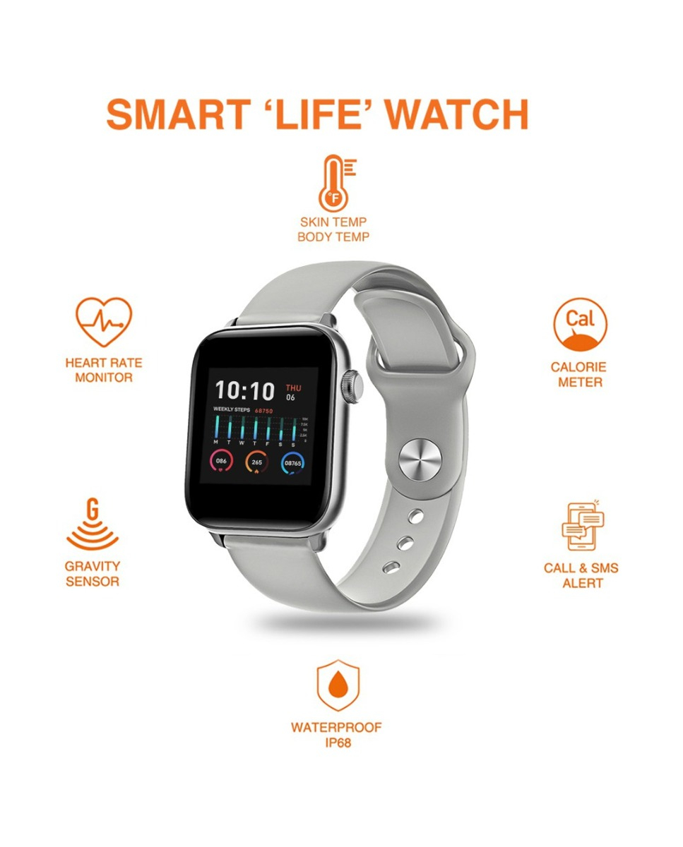 GIONEE GSW5 Thermo Smartwatch  (Grey Strap, Regular)